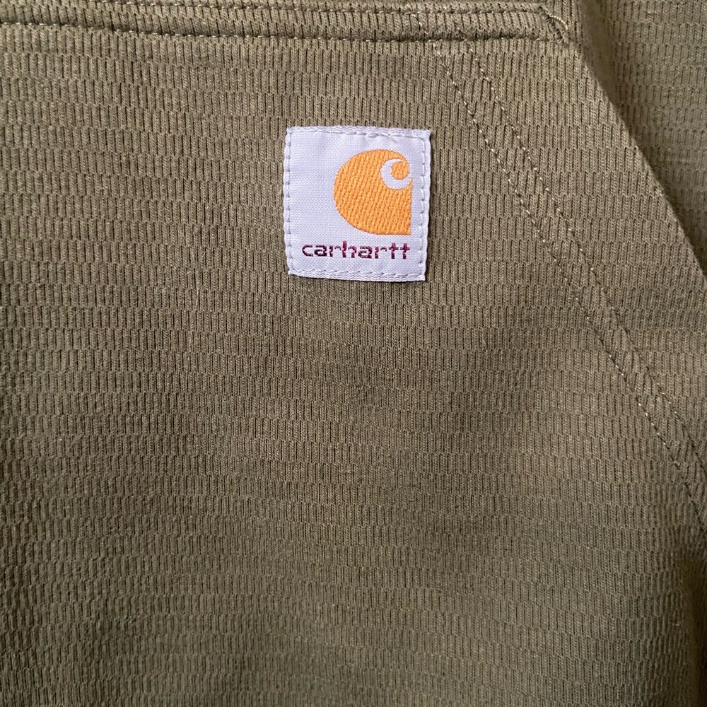 Carhartt Mens Sage Green Quarter-Zip Sweatshirt Size Large - Picture 4 of 5
